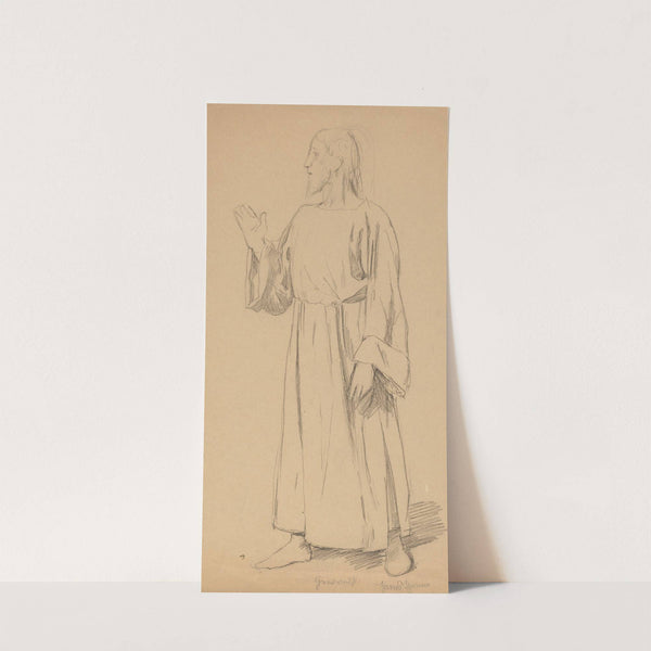 Man in a Long Robe with his Right Arm Raised (1890) by Hans Thoma