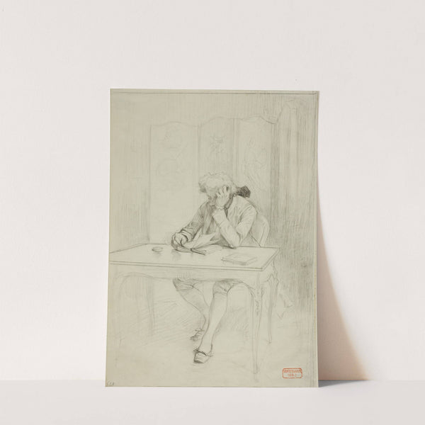 Man in Eighteenth-Century Dress, Seated at Table and Reading by Charles Bargue