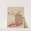 Man in Robe of Gold Embroidery, Woman Kneeling by Katsukawa Shun&#039;ei