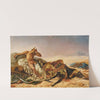 Man Lamenting The Death Of His Steed (19th Century) by French School