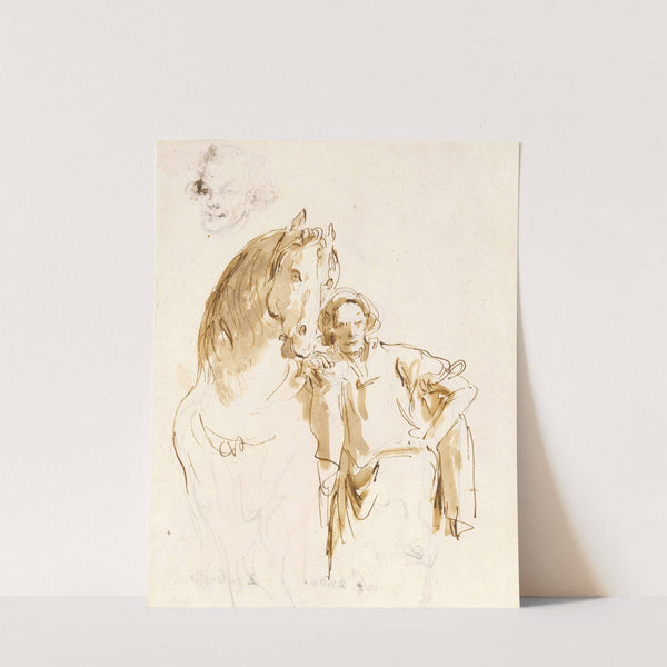 Man Leaning against a Horse (1757) by Giovanni Battista Tiepolo