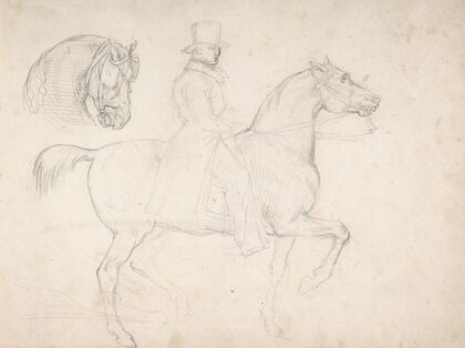 Man on Horseback, and Study of Horse’s Head