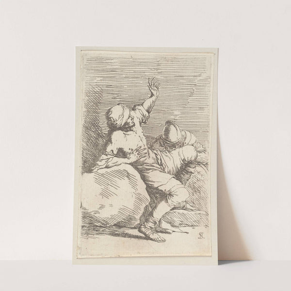 Man, Pointing Upward, and Soldier in Repose by Salvator Rosa