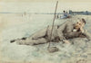 Man Reclining on a Beach