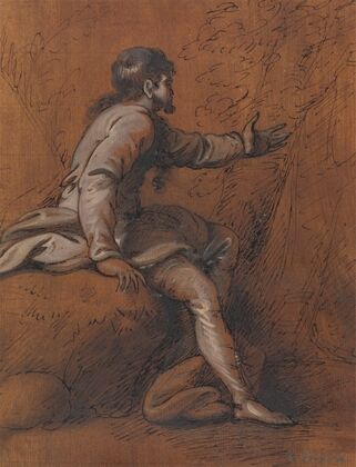 Man Seated on a Rock
