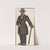 Man wearing a brown overcoat, cane and pince-nez by Sergey Yurievich Sudeikin