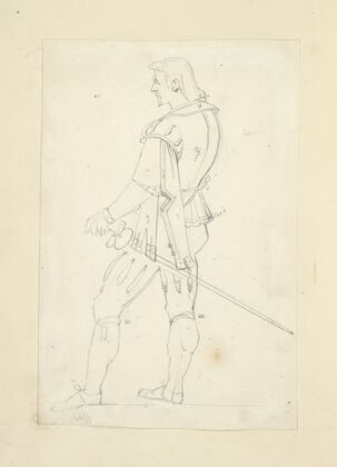 Man wearing breeches, doublet and sword