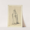 Man with beard in long cape, hat with plume, and pointed shoes by Stewart Watson
