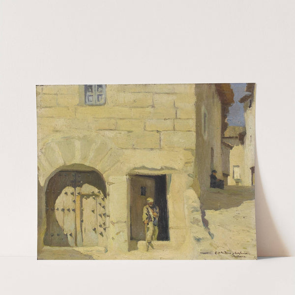 Man with Cane in Pastrana, Spain by Spanish School