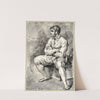 Man zittend op een verhoging 2 by David Humbert de Superville