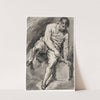 Man zittend op verhoging, handenarbeidend by David Humbert de Superville