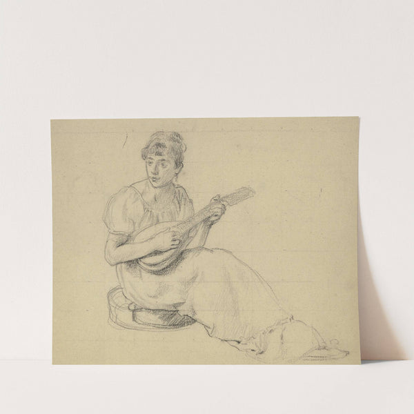 Mandoline spielende Frau by Otto Scholderer