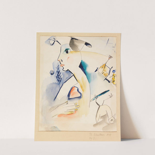 Mann schaaft Lilablau by Kurt Schwitters