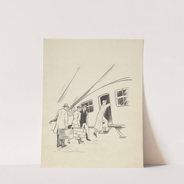 Mannen gaan aan boord van een luchtschip (1934) by F. Ockerse