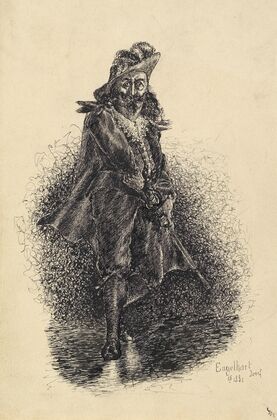 Männliche Kostümfigur, den Degen ziehend (1881)