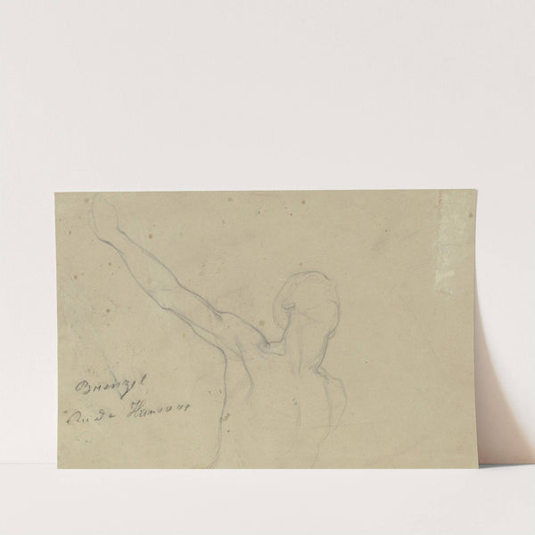 Männlicher Akt mit ausgestreckten rechten Arm by Victor Müller