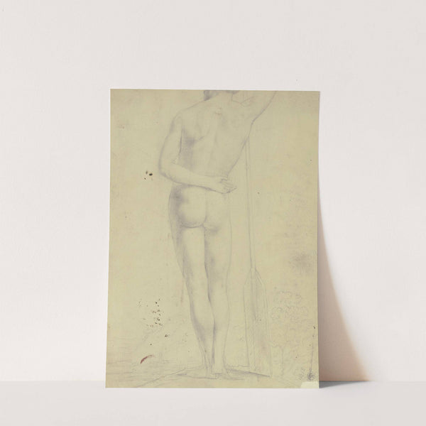 Männlicher Rückenakt mir Ruder by Jakob Becker