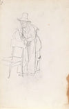 Mannsfigur som lener seg mot en stolrygg (1843)