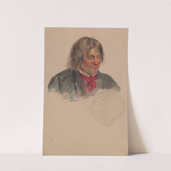 Mannsportrett, Vinje; mannshode (1857) by Adolph Tidemand