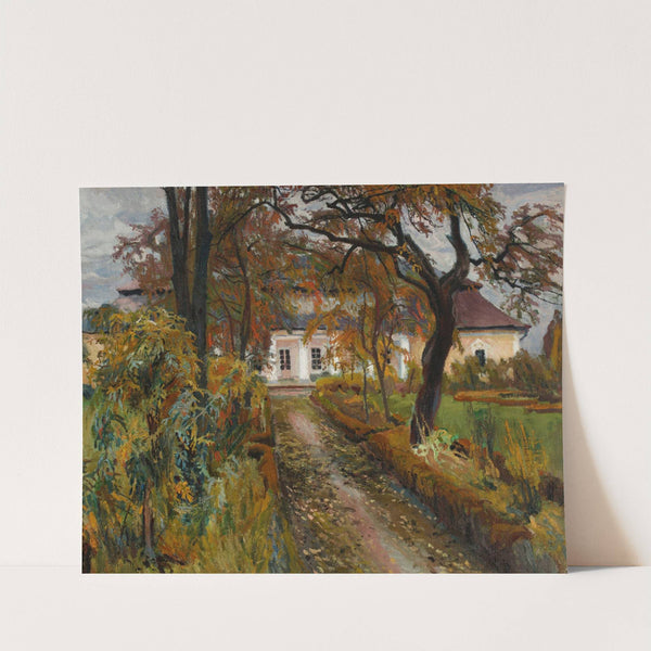 Manor house in autumn by Stanisław Kamocki
