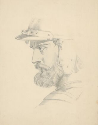 Man’s head with a helmet