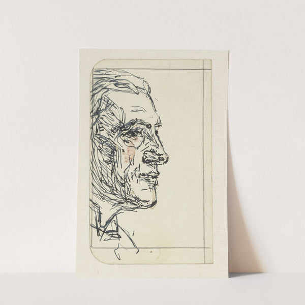 Mansportret, in profiel naar rechts by Jan Veth