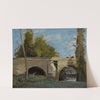 Mantes- Deux Arches Du Pont Avec Un Cavalier by Jean-Baptiste-Camille Corot