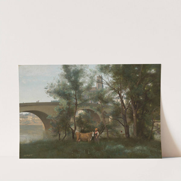 Mantes, Les Bords De La Seine Au Pied Du Pont by Jean-Baptiste-Camille Corot