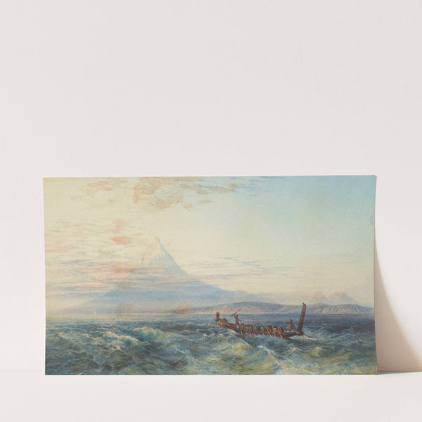 Maori war canoe approaching Taranaki (1879) by Nicholas Chevalier