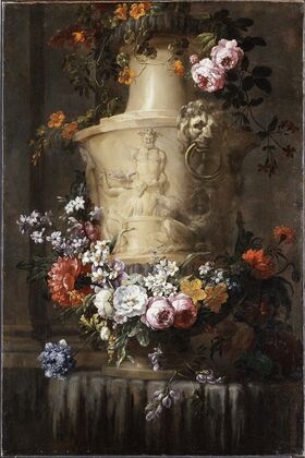 Marble Vase with Garland of Flowers — size preview