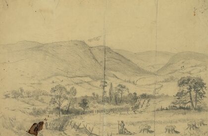 March of Gen. N.P. Bank’s Corps, crossing the Blue Ridge Mountains through Chester Gap