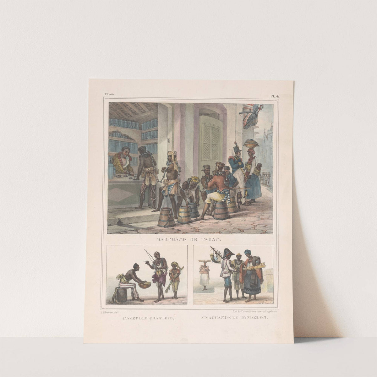 Marchand de tabac; L'aveugle chanteur. Marchande de pandelos by Jean Baptiste Debret
