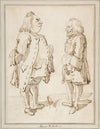 Marco and Carlo; Caricature of Two Men Standing Face to Face