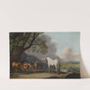 Mares and Foals in an extensive landscape by George Stubbs