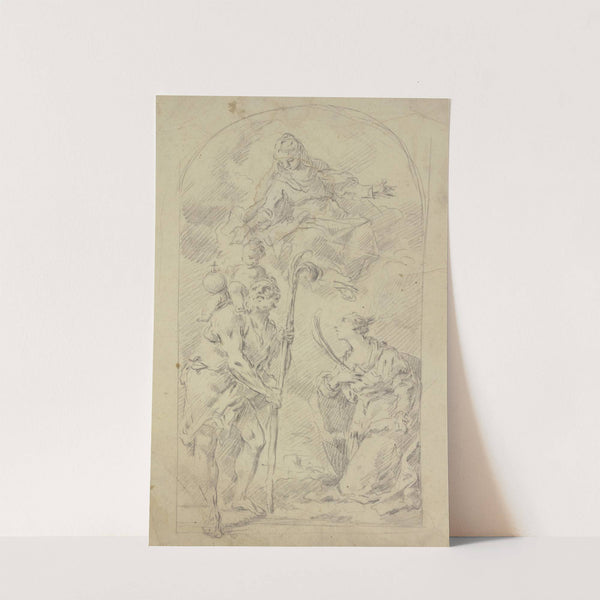 Maria auf Wolken mit dem Heiligen Christophorus und einer Heiligen by Gaspare Diziani