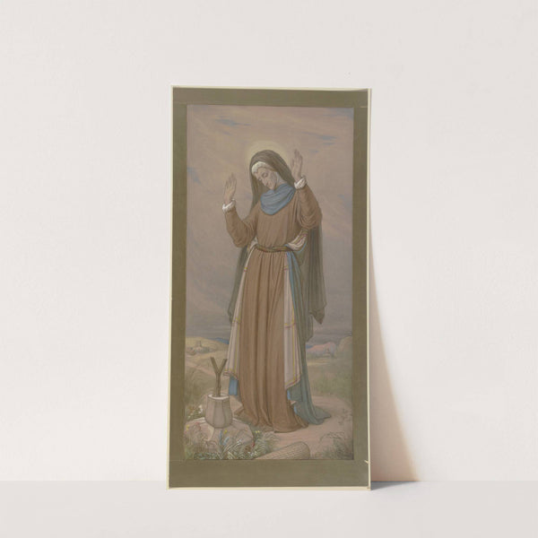 Maria, die Schmerzensreiche, am Kreuzweg wandelnd, den die Jünger mit Kreuzen bezeichnet hatten (1858) by Eduard von Steinle