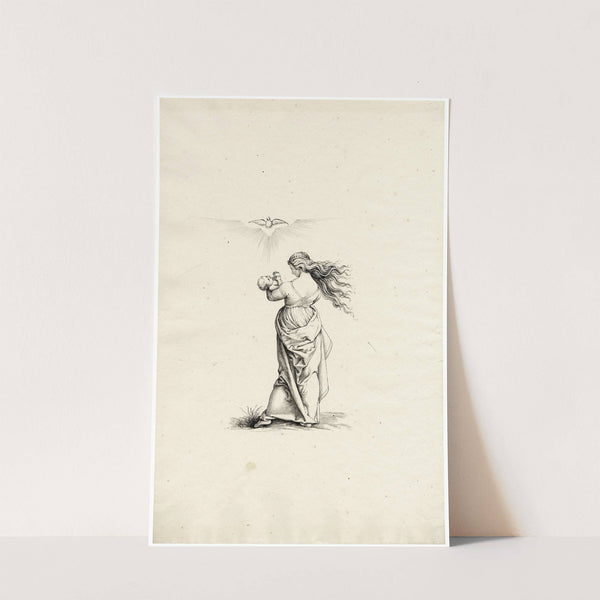 Maria met kind, en de Heilige Geest als duif by David Humbert de Superville
