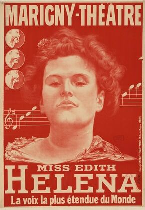 Marigny-Théatre. Miss Edith Helena, la voix la plus étendue du monde (1904)