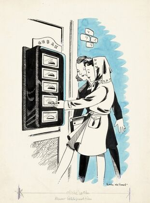 Marjo bij een loket met gebak (1946)
