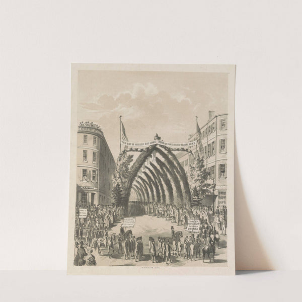 Market St. Portsmouth with its triumphal arches &#038; grand procession of the sons of Portsmouth, July 4th, 1853 (1853) by John H. Bufford'''s &amp; Sons