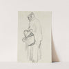 Market woman with basket on her arm by Anton Burger