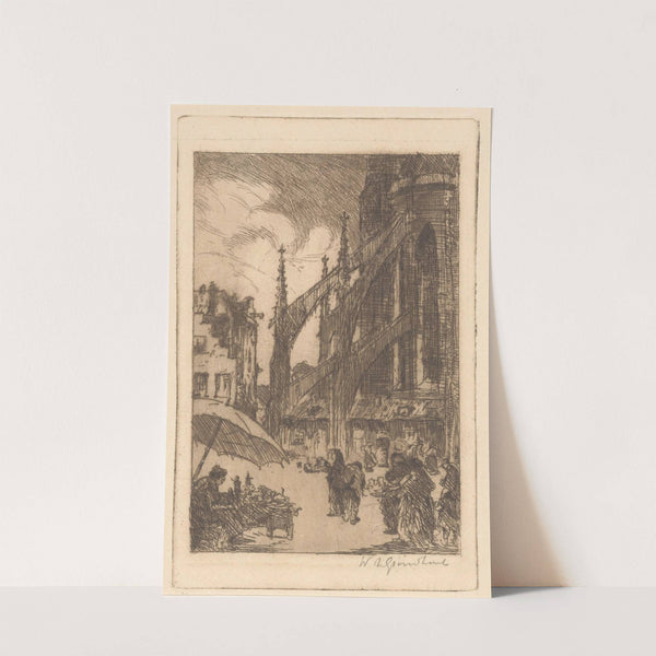 Markt in een Belgisch dorp (1888-1934) by Willem Adrianus Grondhout