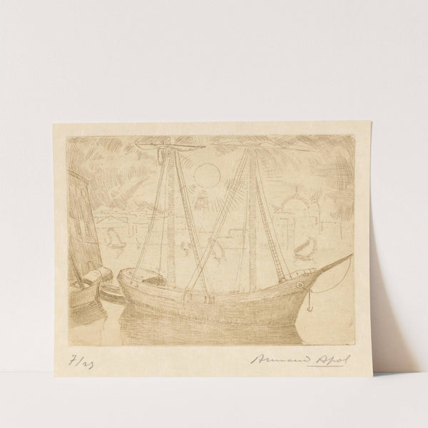 Marseille. Soleil couchant au Vieux Port (1929) by Armand Apol