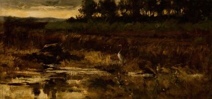 Marsh Landscape with Egret (c. 1900)
