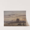 Martello Tower at St. Leonards against setting sun by Charles Bentley