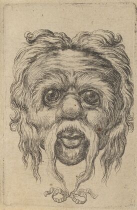 Mask with a Long Mustache Tied with a Ribbon Beneath the Chin (1635–1645)