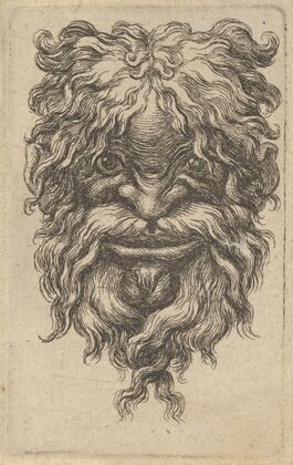 Mask with Curly Hair, a Long Mustache and a Loosely Twisted Beard (1635–1645)