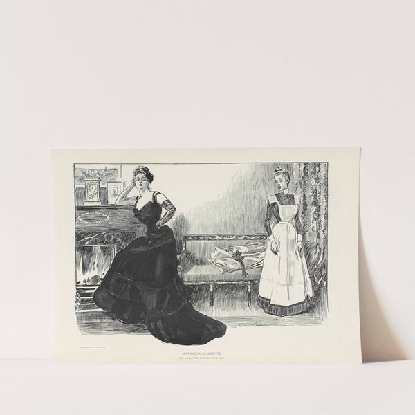 Matrimonial misfits – The woman who marries a club man (1900) by Charles Dana Gibson