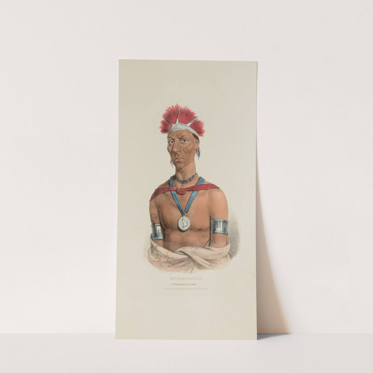 MAUCK-COOMAUN; A Celebrated Ioway Chief (1835) by James Otto Lewis