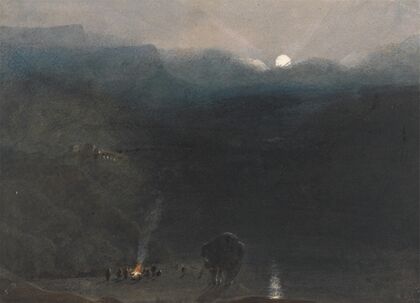 Mauritius – Moonlight, with Charcoal Burners Fire in the Black River Gorge